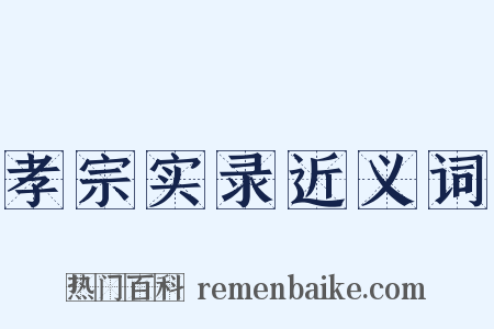 孝宗实录近义词是什么意思的图片